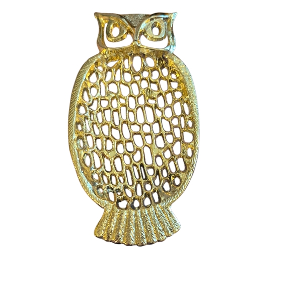 Gold Owl Trinket Dish - Picture 1 of 2
